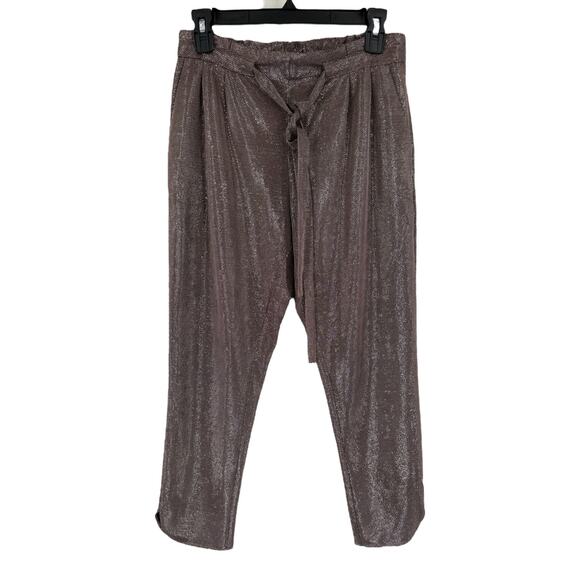 Ramy Brook pants Allyn metallic tie waist cropped size X-Small XS - Picture 2 of 7